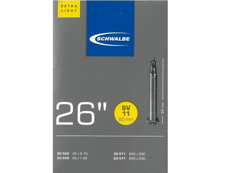 Schwalbe Extra Light Inner Tube 26" 0.75 - 1.00, 60mm (sv11)